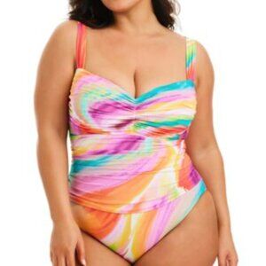 NWT Bleu By Rod Beattie Bleu by Rod Beattie Splash Out Bandeau One Piece